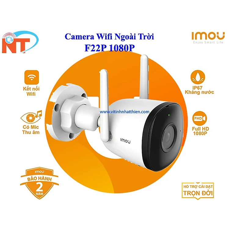 Camera IMOU Bullet 2/2C/2E 2MP ( IPC-F22P), Camera Ngoài Trời, Chống nước IP67